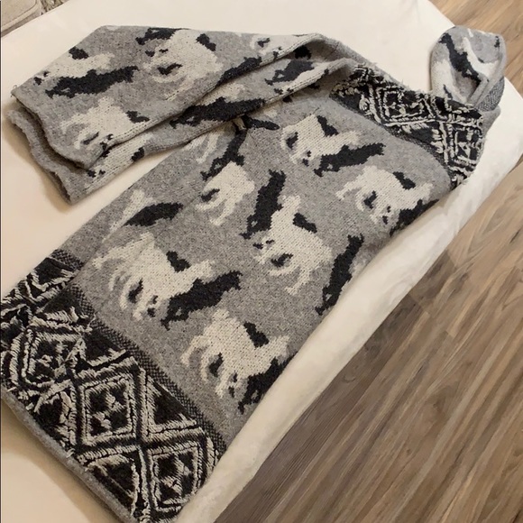 Anthropologie Llama Hooded Cardigan - Picture 6 of 8
